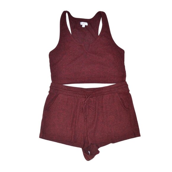 Colsie - 2 Piece Ribbed Short and Crop Top Sleep Set - Size XL - Picture 1 of 7